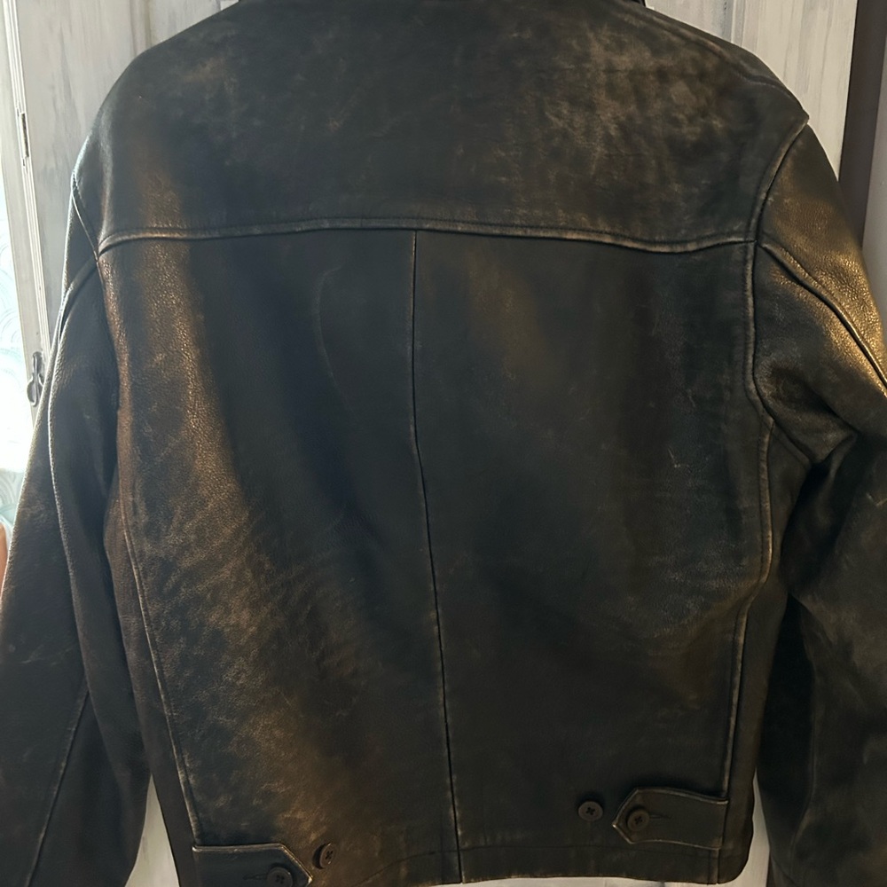 J. Crew Womens Distressed Black Leather Jacket - Picture 4 of 8